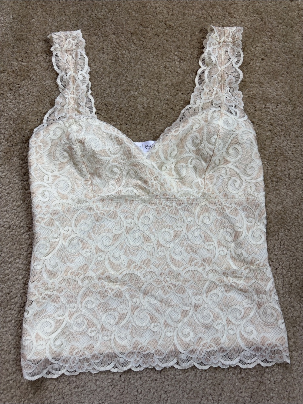 White House Black Market Cream Lace Tank Top